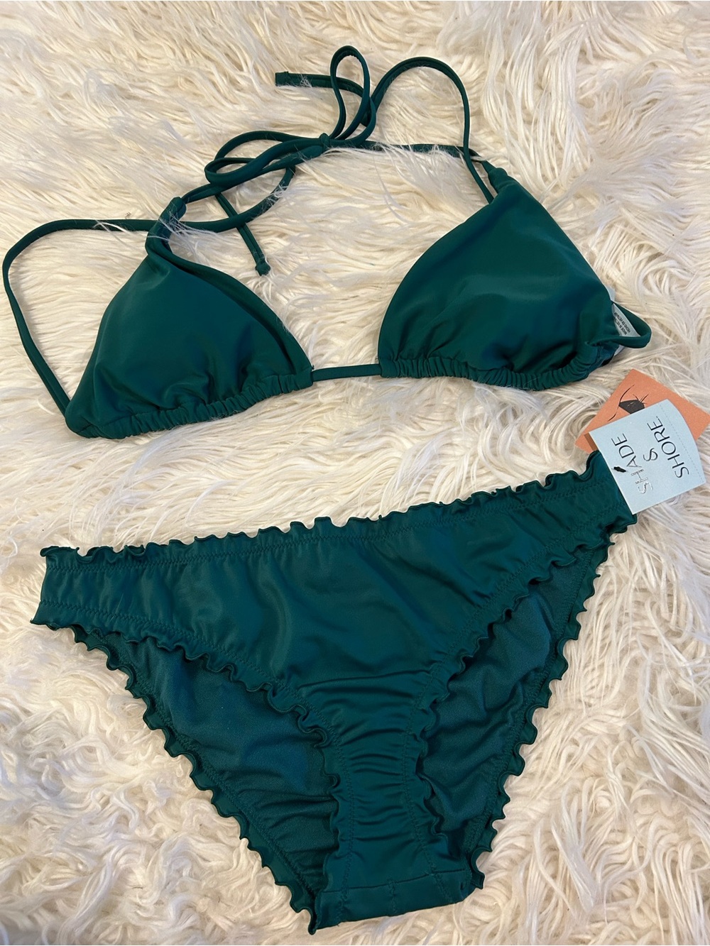 Triangle Bikini Set in Deep Emerald Green
